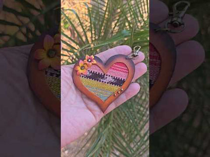 Aloha Artisan Fabric Leather Heart Charm