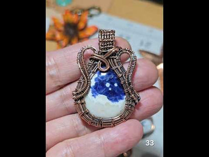 #33 Sodalite Wire-wrapped Pendant