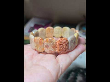 20x15mm Coral Jade Bangle Bracelet