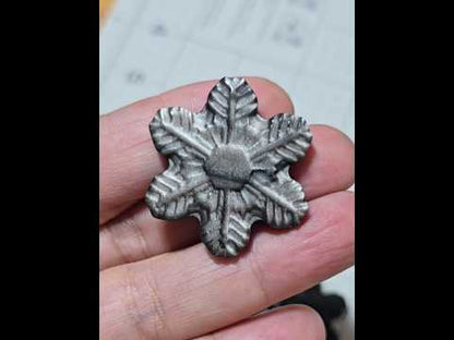 Silver Obsidian Snowflake Carving
