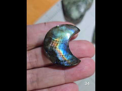 #34 Carved Labradorite Moon