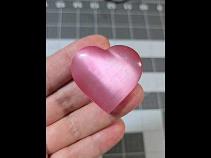 Pink Cat's Eye Hearts