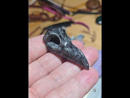 #2 Labradorite Raven Skull