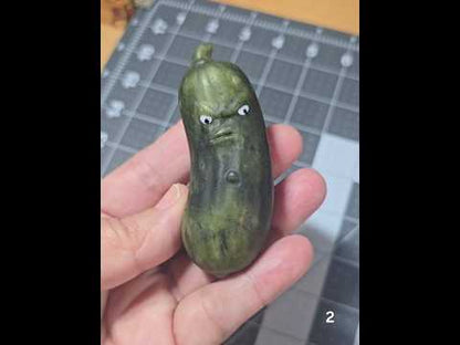 #2 Green Jade Grumpy Cucumber Carving