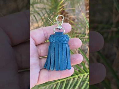 Full Teal Leather Tassel