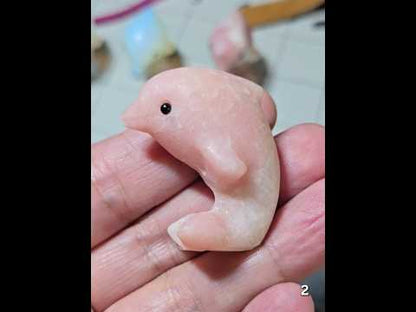 #2 Pink Opal Dolphin Carving