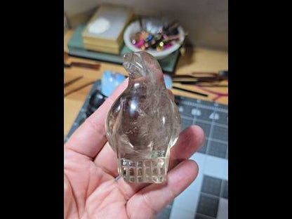 Smoky Citrine Quartz Penguin Carving