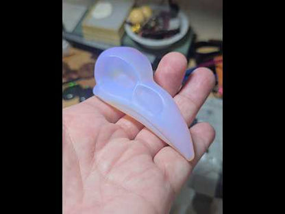 Large Pink Opalite Raven Skull