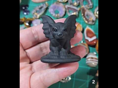 #2 Black Obsidian Gargoyle Carving