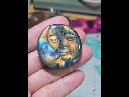 #4 Labradorite Sun Moon Carving
