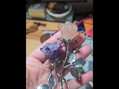 Fire Quartz and Dream Amethyst Long Stem Roses