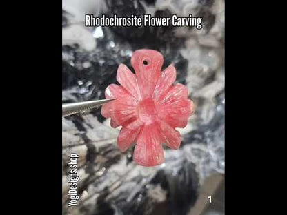 #1 Rhodochrosite Flower Carving