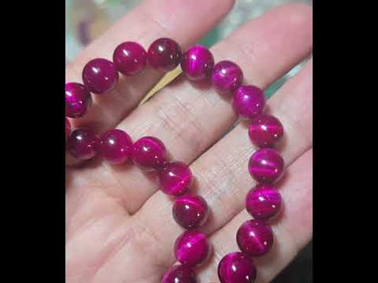 8mm Fuschia Aura Tiger Eye