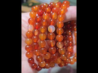 8mm Orange Carnelian Bracelet