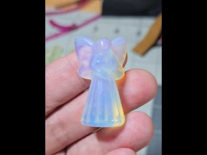 Opalite Guardian Angel Carving