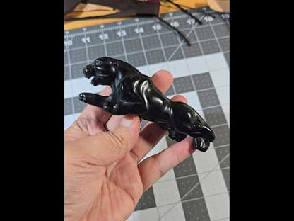 #2 Black Obsidian Panther Carving