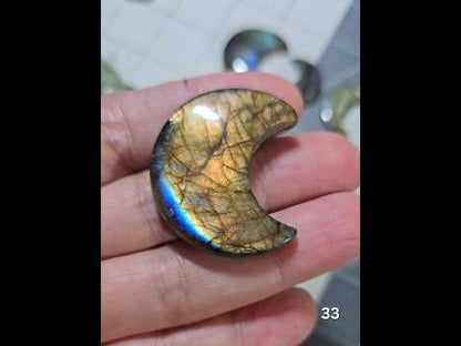 #33 Carved Labradorite Moon