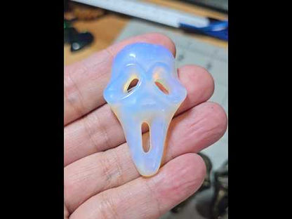 Opalite Silent Scream Face Carving