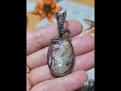 #25 Crazy Lace Agate Wire-wrapped Pendant