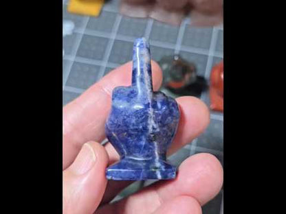 2" Lapis Lazuli Middle Finger Gesture