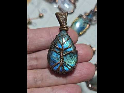 #5 Wire-wrapped Labradorite Pendant