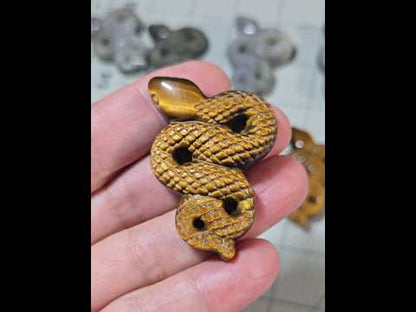 #1 Tiger Eye Snake Carving