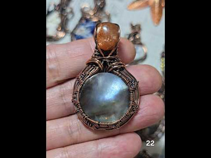#22 Black Lip MOP Wire-wrapped Pendant