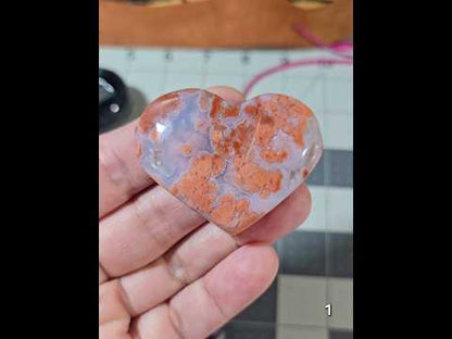 #1 Flower Agate Druzy Heart