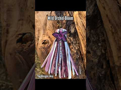 6.5" Wild Orchid Bloom Leather Tassel