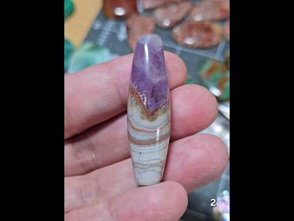 #2 Amethyst & Banded Mexican Agate Statement Bead