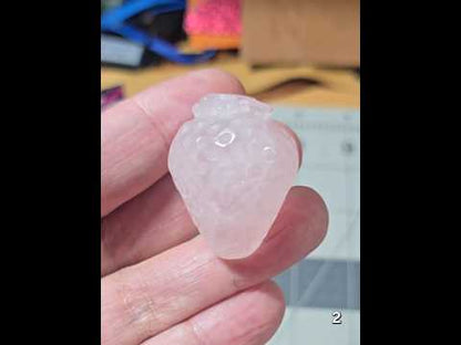 #2 Rose Quartz Strawberry Carving