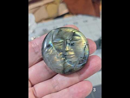 #3 Labradorite Sun Moon Carving