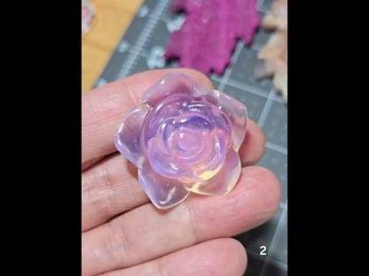 #2 Pink Opalite Rose Carving