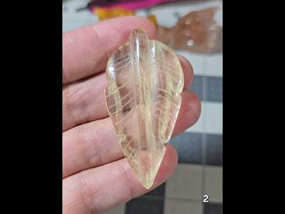 #2 Citrine Leaf Carving