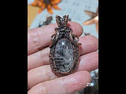 #20 Black Rutile Quartz Wire-wrapped Pendant
