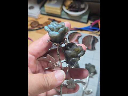 Double Labradorite Long Stem Roses