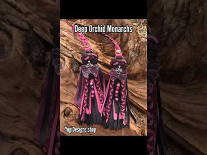 6" Deep Orchid Monarchs D-ring Leather Tassels