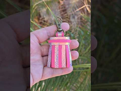 Metallic Unicorn and Pink Leather Tassel