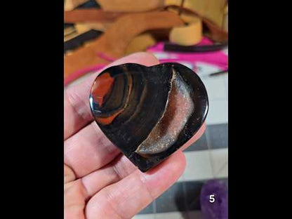 #5 Sardonyx Druzy Heart