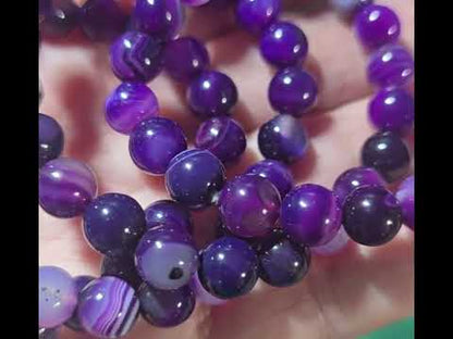 8mm Purple Banded Agate