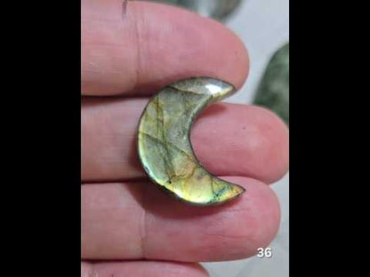 #36 Carved Labradorite Moon
