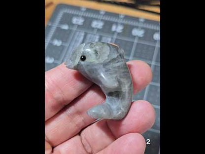 #2 Grey Labradorite Dolphin Carving