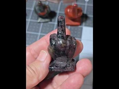2" Garnet Middle Finger Gesture