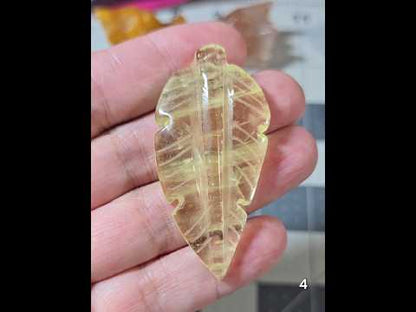 #4 Citrine Leaf Carving