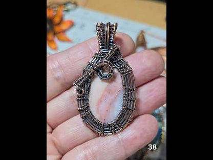 #38 Pink Opal Wire-wrapped Pendant
