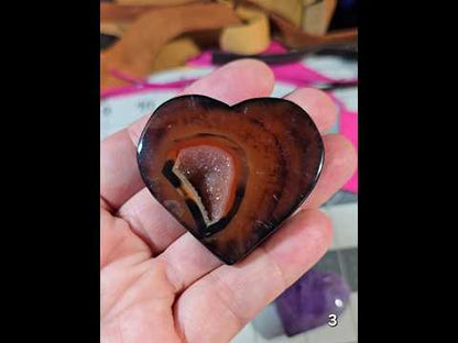 #3 Sardonyx Druzy Heart