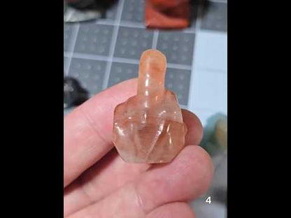 #4 - 1.25" Fire Quartz Middle Finger Gesture