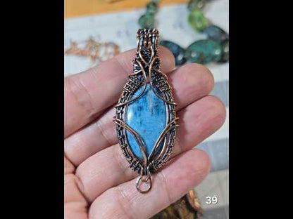#39 Blue Kyanite Wire-wrapped Pendant