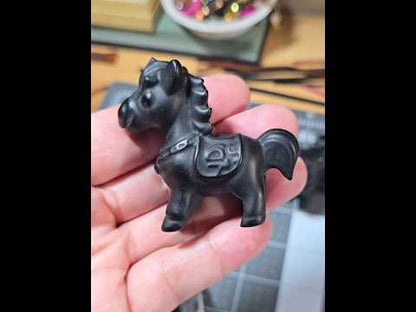 Black Obsidian Pony Carving
