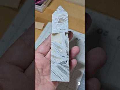 #3 Mexican Crazy Lace Agate Druzy Tower